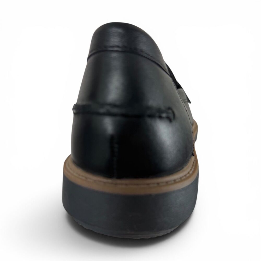 clarks somerset griffin milly leather vintage ivy black women's penny loafers 10 - Picture 4 of 7